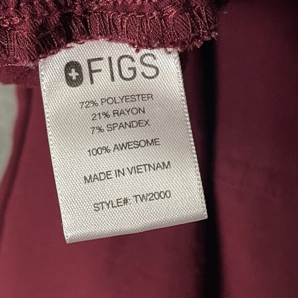 FIGS Women's Scrub Pants XS‎ Comfort Waistband Workwear Burgundy Nurse Hospital - Picture 13 of 16
